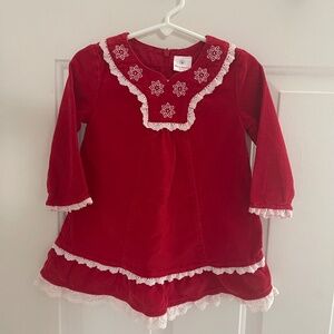 Hanna Andersson Corduroy Red Dress Snow Flake 100